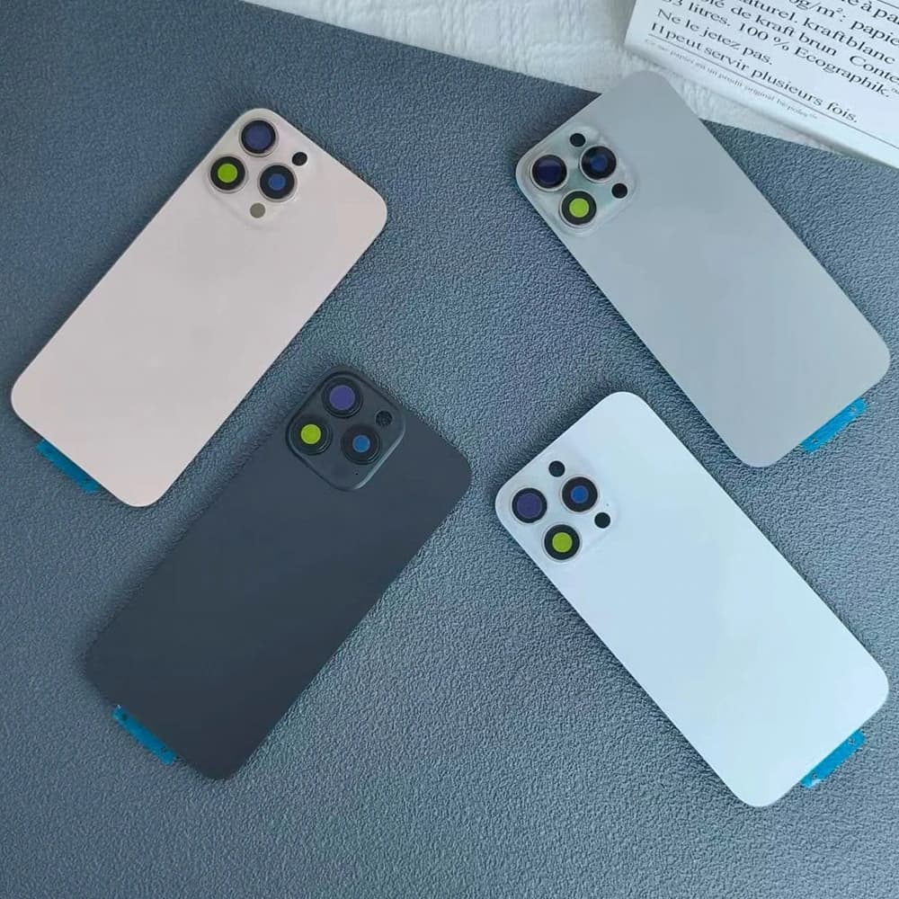 For iPhone 16/16Pro/16Pro Max/16e/16 Plus Back Cover Glass with Big Hole Bar Design Battery Housing Rear Glass Replacement for iPhone